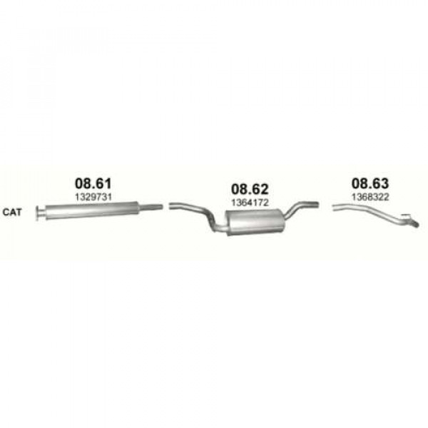 Резонатор Ford Focus 2 рест. 1.6 Hatchback - 08.61 Резонатор Ford Focus 2 рест. 1.6 Hatchback - 08.61